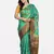 Green Printed Banarasi Silk Saree With Blouse