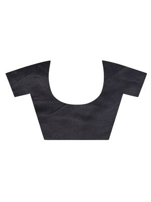 Black Plain Lycra Designer Saree With Blouse 6