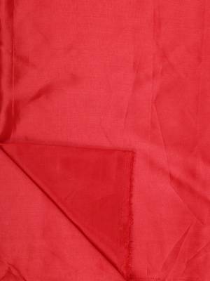 Red plain fancy fabric saree with blouse 4