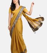 olive embroidered chiffon saree with blouse