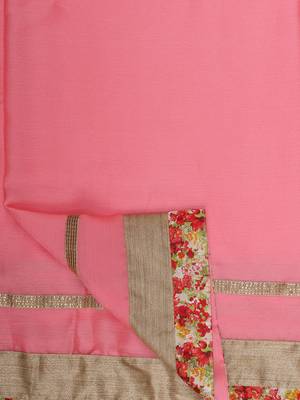 Indian women Pink Half and Half Sari Raw Silk saree with blouse 5