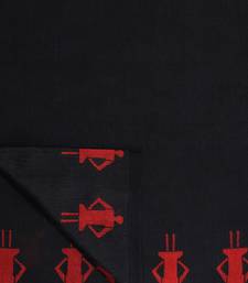 Black Printed Art Silk Saree With Blouse