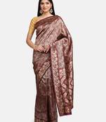 Maroon Woven Art Silk Saree With Blouse
