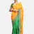 Orange embroidered silk saree with blouse