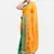 Orange embroidered silk saree with blouse