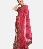 Pink Embroidered Georgette Saree With Blouse