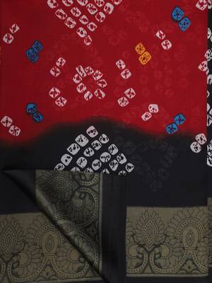 Red printed bhagalpuri saree with blouse 5