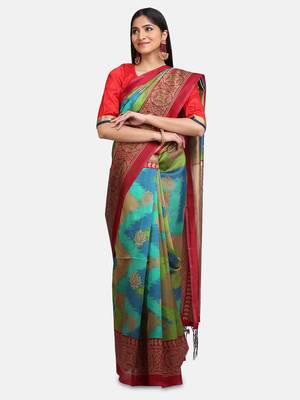 Rama Art Silk Printed Saree 1