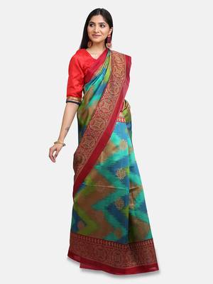 Rama Art Silk Printed Saree 4