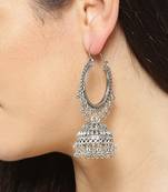  Designer indian traditional oxidised dangler silver jhumkas earrings