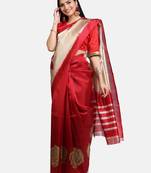 Multicolor printed art silk saree with blouse