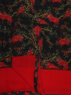 black printed georgette saree with blouse 3