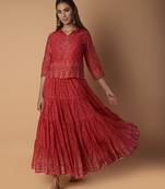 Pink printed cotton cotton-tops