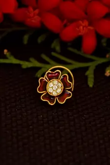 Combo Deal Designer stone studded premium gold plated diamond nose-ring or nose pin