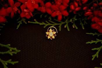 Combo Deal Designer stone studded premium gold plated diamond nose-ring or nose pin 3