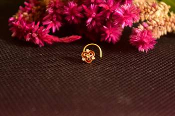 Combo Deal Designer stone studded premium gold plated diamond nose-ring or nose pin 2