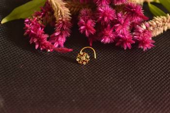 Combo Deal Designer stone studded premium gold plated diamond nose-ring or nose pin 3
