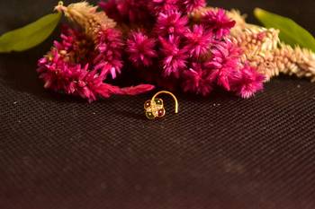 Combo Deal Designer stone studded premium gold plated diamond nose-ring or nose pin 2