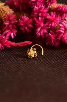 Combo Deal Designer stone studded premium gold plated diamond nose-ring or nose pin
