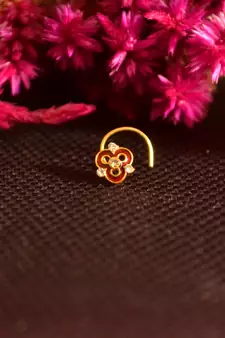 Combo Deal Designer stone studded premium gold plated diamond nose-ring or nose pin