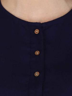 Kevat Gems Casual Roll-up Sleeve Solid Women Navy Blue&Brown Rayon Top (Pack Of 2) 2