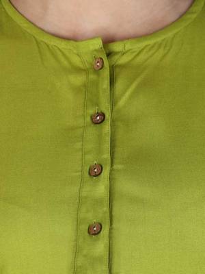 Kevat Gems Casual Roll-up Sleeve Solid Women Green&Red Rayon Top (Pack Of 2) 2