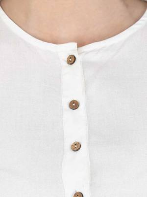 Kevat Gems Casual Roll-up Sleeve Solid Women White&Red Rayon Top (Pack Of 2) 2