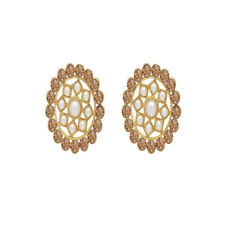 Traditional Light Weight Beaded Choker Set Glided With Stones & Moti Work