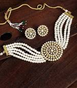 Traditional Beaded Choker Set Glided With Kundan Work For Women/Girls 