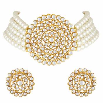 Traditional Beaded Choker Set Glided With Kundan Work For Women/Girls  3