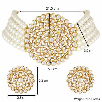 Traditional Beaded Choker Set Glided With Kundan Work For Women/Girls  5