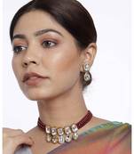 Traditional Handcrafted Beaded Choker with Earrings For Women/Girls 