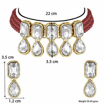 Traditional Handcrafted Beaded Choker with Earrings For Women/Girls  4