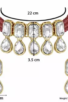 Traditional Handcrafted Beaded Choker with Earrings For Women/Girls 