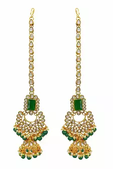 Traditional Handcrafted Faux Kundan & Pearl Studded Bridal Necklace Set with Earrings & Maang Tikka 