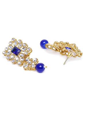 Beaded Choker Set Studded with Pearl & Kundan with Earrings & Maang Tikka for Women (ML224Bl) 5
