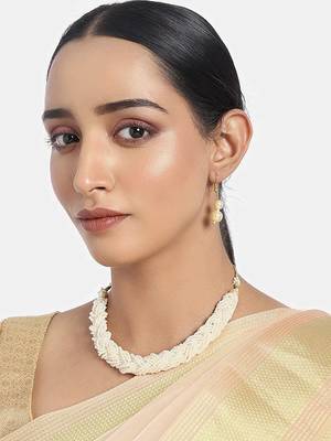 Designer Elegant Multi-Layer Beaded Choker Necklace Set for Women (ML254W) 2