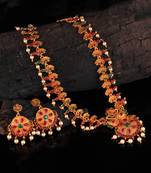 Gold plated Stone Studded Necklace Set