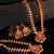 Gold plated Stone Studded Long and Short Necklace Set With Earings