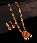 Gold plated Stone Studded Necklace Set