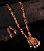 Gold plated Stone Studded Necklace Set