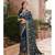 Navy Blue Heavy Jal Jari Work Embroidered, Silk, Designer Saree with Un-Stitched Blouse attached in Saree