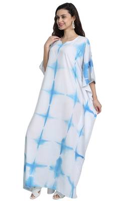 JSDC Casual Wear Tie-Dye Cotton Printed Women Long Ankle Length Kaftan 4