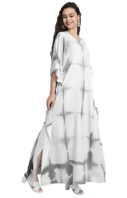 JSDC Evening Wear Women Cotton Tie Dye Long Printed Kaftan 1