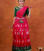 Pochampally Peacock Half Saree | Langa Dhavani !!!