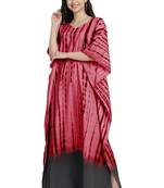 JSDC Maroon Color Printed Cotton Kaftan For Women