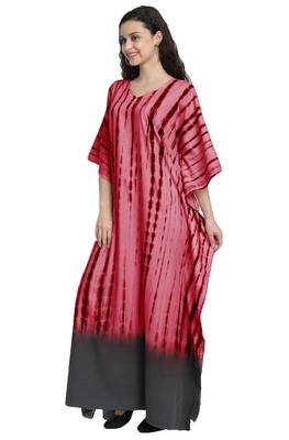JSDC Maroon Color Printed Cotton Kaftan For Women 3