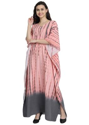 JSDC Tie Dye Cotton Printed Women Long Caftan Kaftan Kurta 1