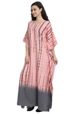 JSDC Tie Dye Cotton Printed Women Long Caftan Kaftan Kurta 3
