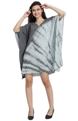 JSDC Women Beach Wear Short Length Printed Tie Dye Cotton Kaftan 4